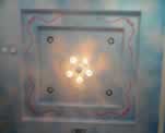 Baby Nursery Ceiling Clouds and Ribbon Art